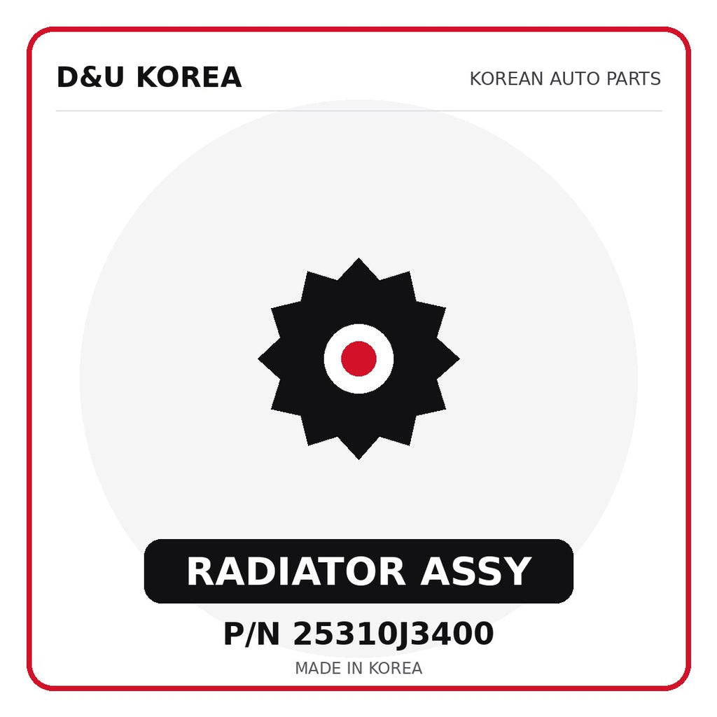 Genuine Mobis RADIATOR ASSY 25310J3400 - Korean auto parts from D&U Korea
