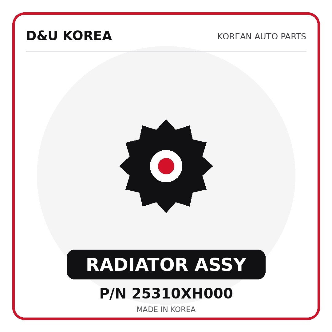 Genuine Mobis RADIATOR ASSY 25310XH000 - Korean auto parts from D&U Korea