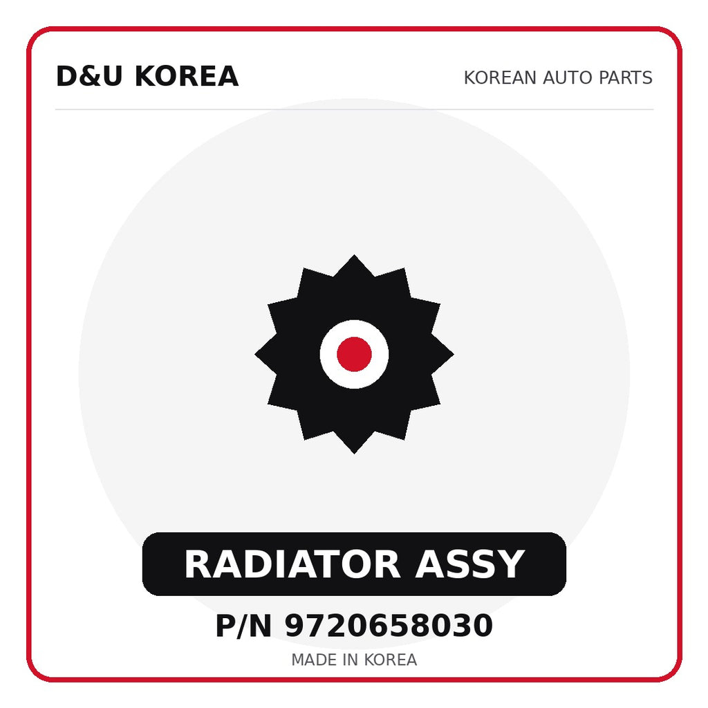 Genuine Mobis RADIATOR ASSY 9720658030 for Korean vehicles | D&U Korea