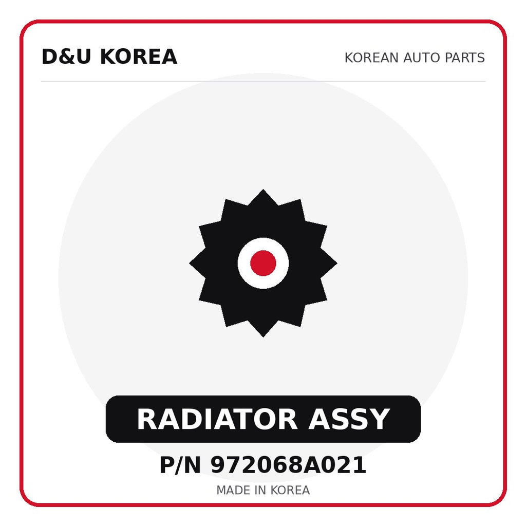 Genuine Mobis RADIATOR ASSY 972068A021 for Korean vehicles | D&U Korea