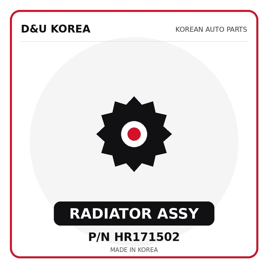 Genuine Mobis RADIATOR ASSY HR171502 - Korean auto parts from D&U Korea