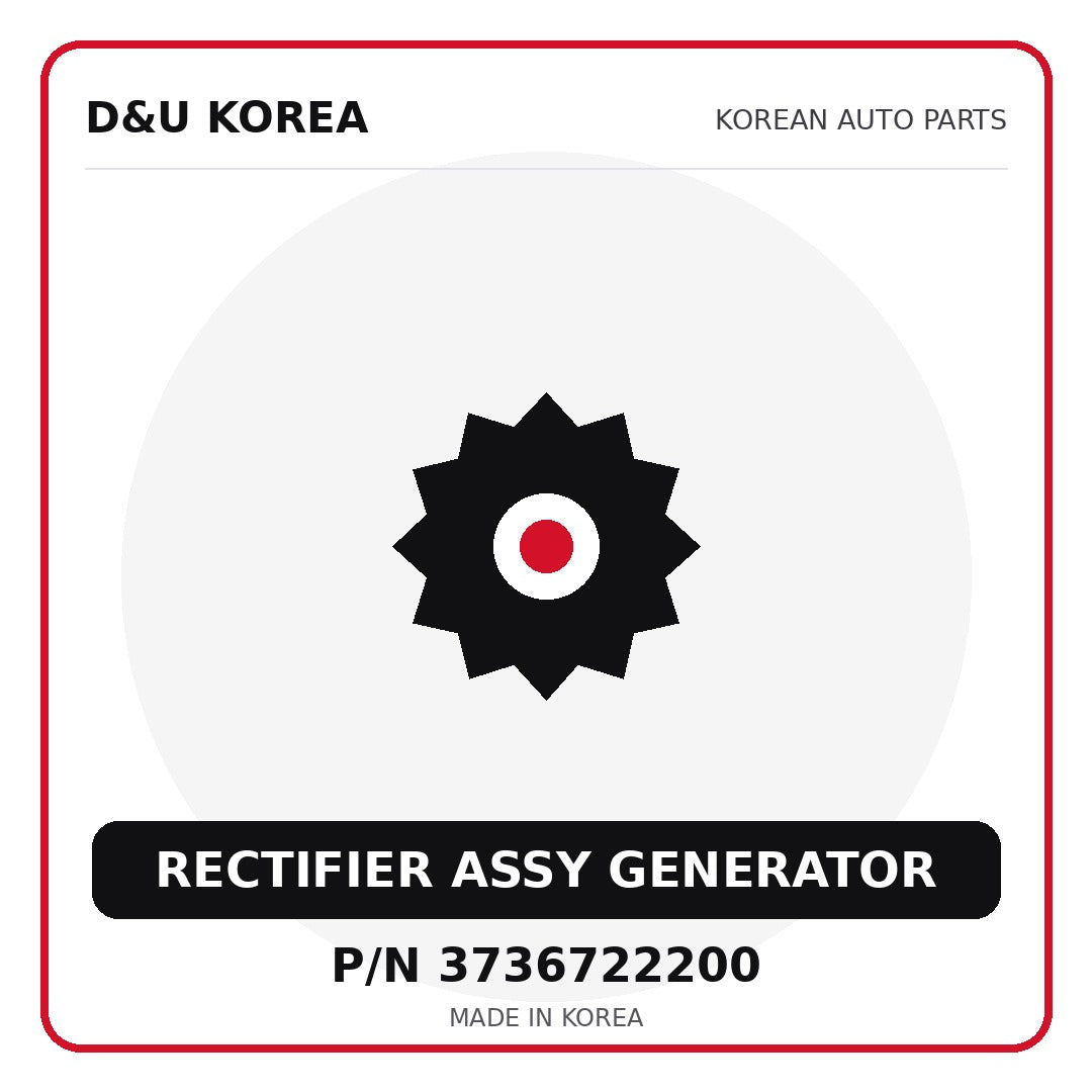 Genuine Mobis RECTIFIER ASSY GENERATOR 3736722200 - Korean auto parts from D&U Korea