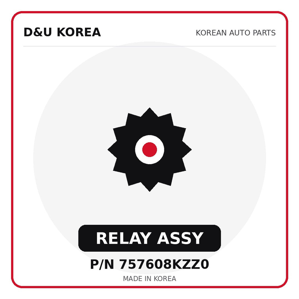 Genuine Mobis RELAY ASSY 757608KZZ0 - Korean auto parts from D&U Korea