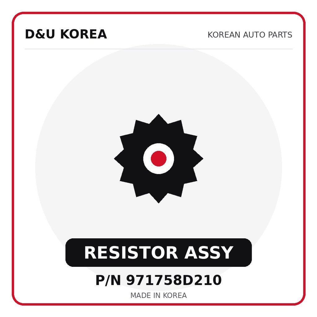 Genuine Mobis RESISTOR ASSY 971758D210 for Korean vehicles | D&U Korea