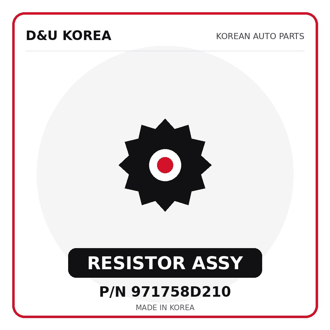 Genuine Mobis RESISTOR ASSY 971758D210 for Korean vehicles | D&U Korea