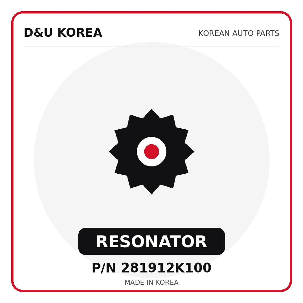 Genuine Mobis RESONATOR 281912K100 - Korean auto parts from D&U Korea