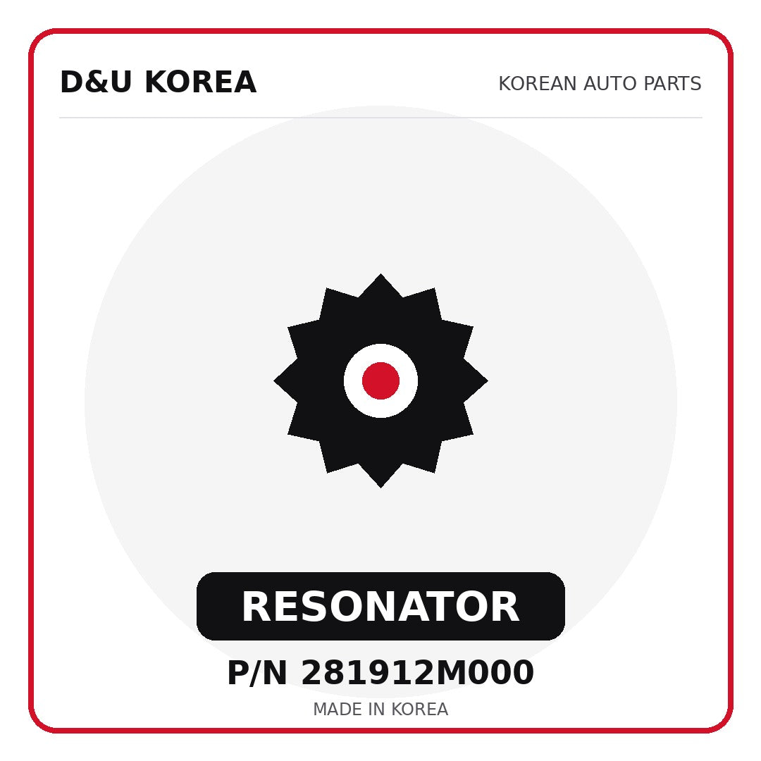Genuine Mobis RESONATOR 281912M000 - Korean auto parts from D&U Korea