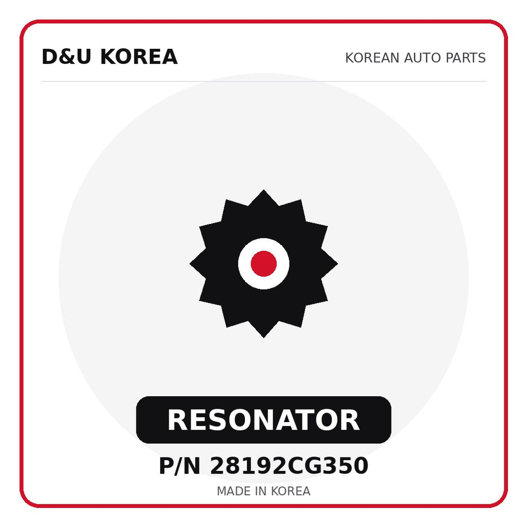 Genuine Mobis RESONATOR 28192CG350 - Korean auto parts from D&U Korea