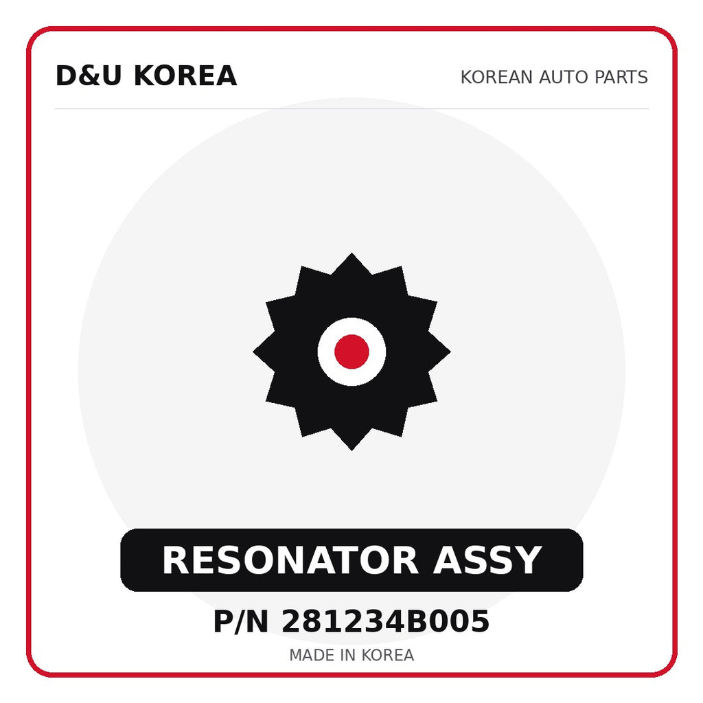 Genuine Mobis RESONATOR ASSY 281234B005 - Korean auto parts from D&U Korea