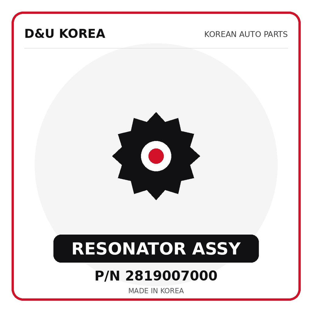 Genuine Mobis RESONATOR ASSY 2819007000 - Korean auto parts from D&U Korea