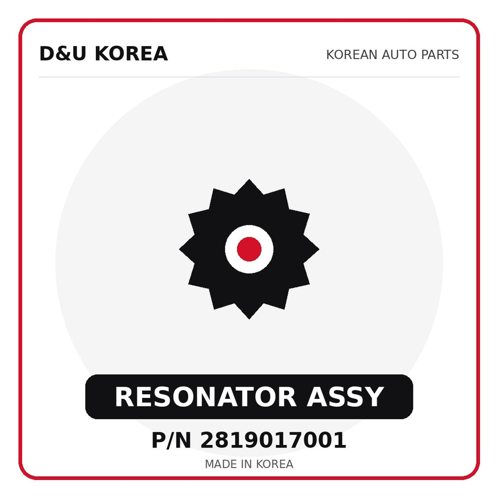 Genuine Mobis RESONATOR ASSY 2819017001 - Korean auto parts from D&U Korea