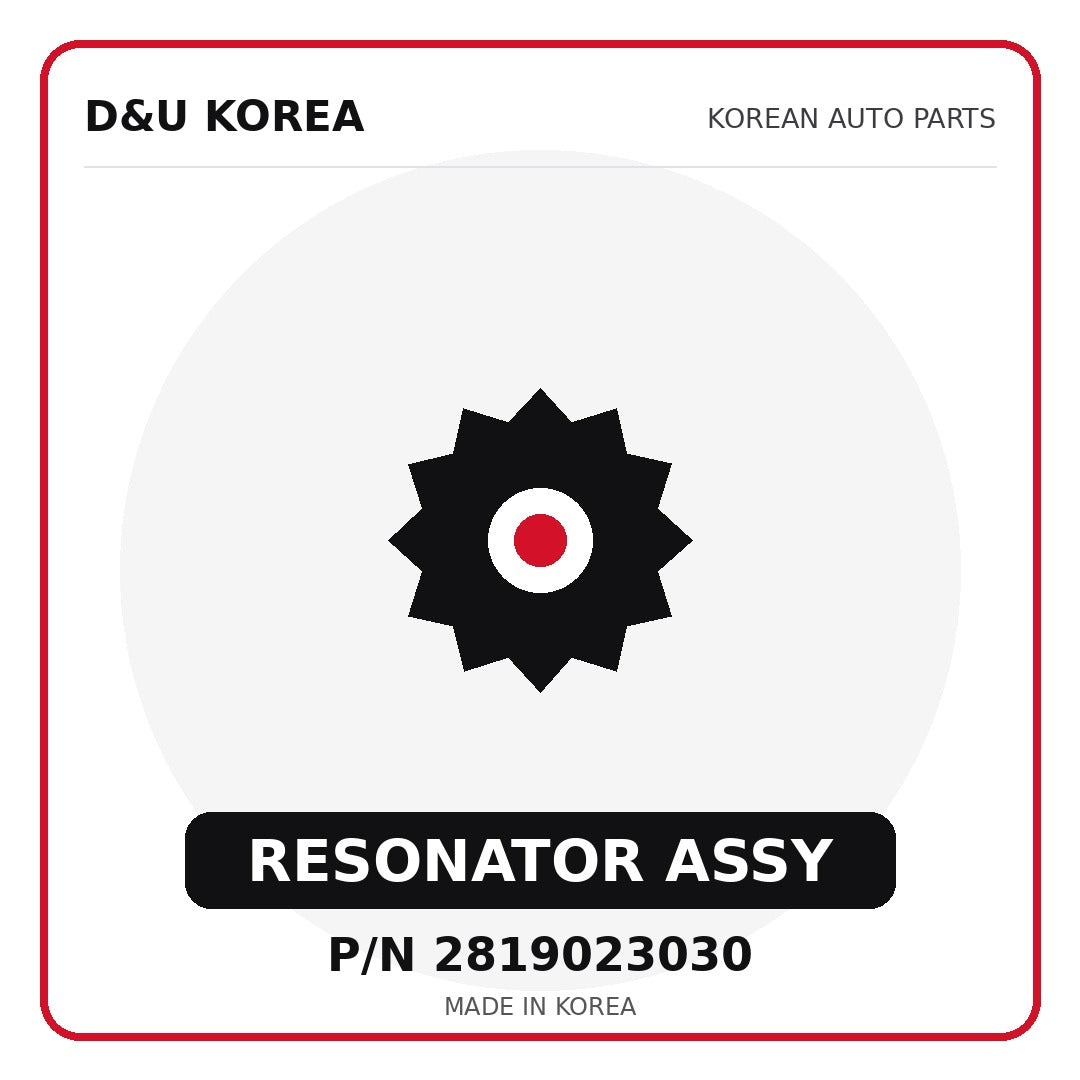 Genuine Mobis RESONATOR ASSY 2819023030 - Korean auto parts from D&U Korea