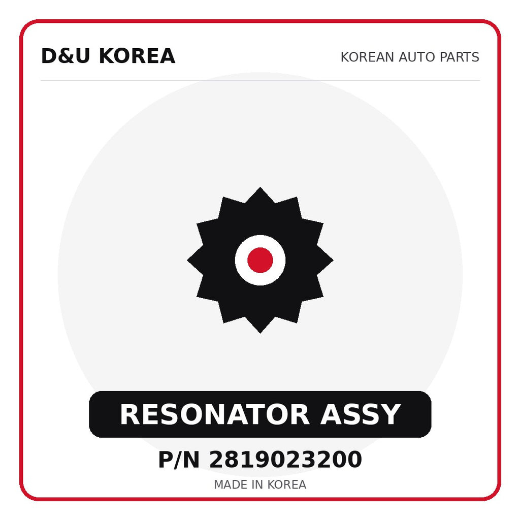 Genuine Mobis RESONATOR ASSY 2819023200 - Korean auto parts from D&U Korea