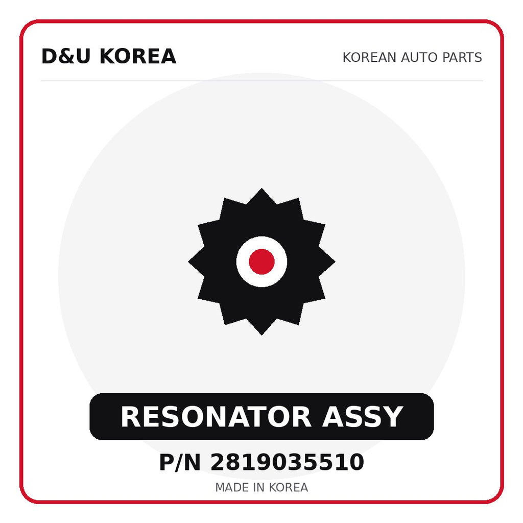Genuine Mobis RESONATOR ASSY 2819035510 - Korean auto parts from D&U Korea