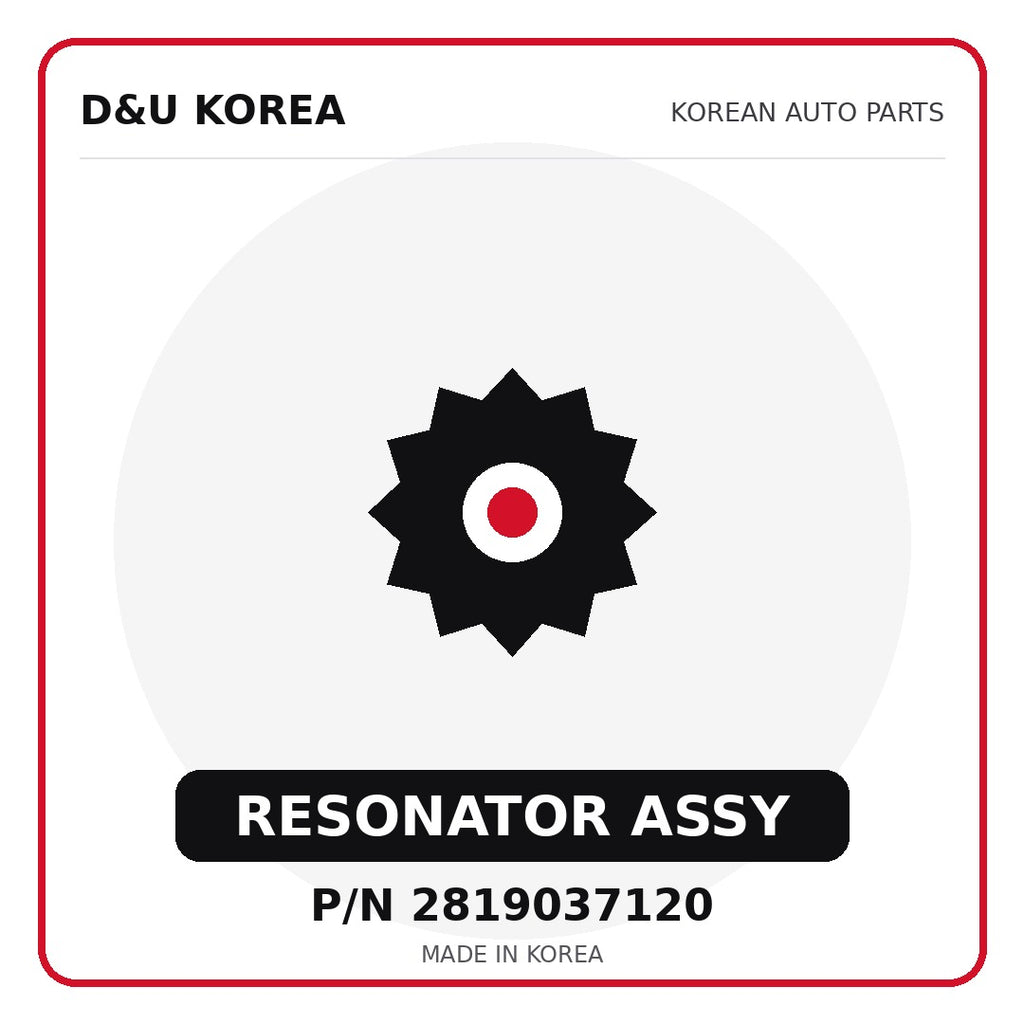 Genuine Mobis RESONATOR ASSY 2819037120 - Korean auto parts from D&U Korea