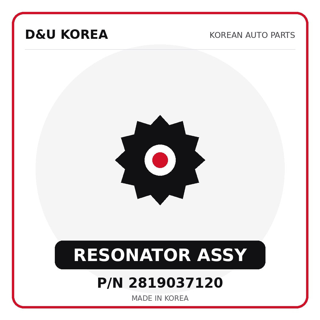 Genuine Mobis RESONATOR ASSY 2819037120 - Korean auto parts from D&U Korea
