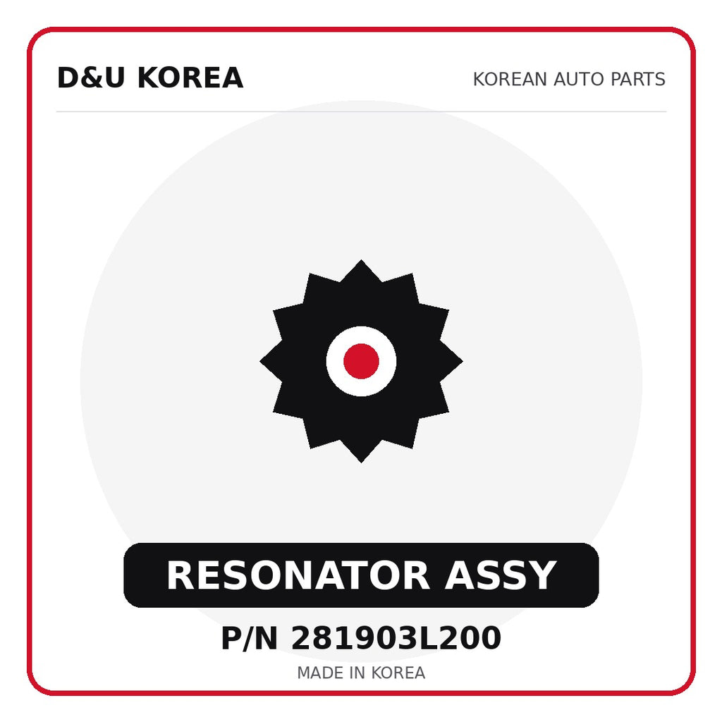 Genuine Mobis RESONATOR ASSY 281903L200 - Korean auto parts from D&U Korea