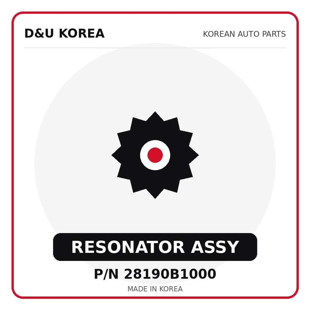Genuine Mobis RESONATOR ASSY 28190B1000 - Korean auto parts from D&U Korea