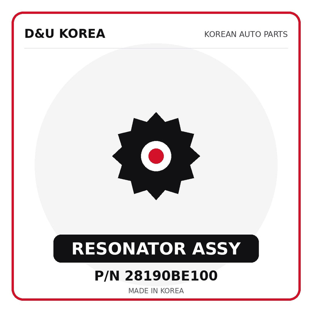 Genuine Mobis RESONATOR ASSY 28190BE100 - Korean auto parts from D&U Korea