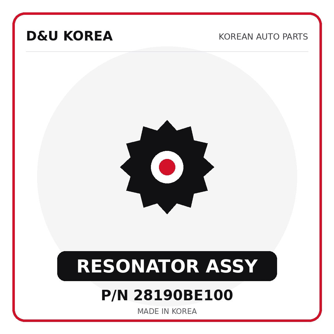 Genuine Mobis RESONATOR ASSY 28190BE100 - Korean auto parts from D&U Korea