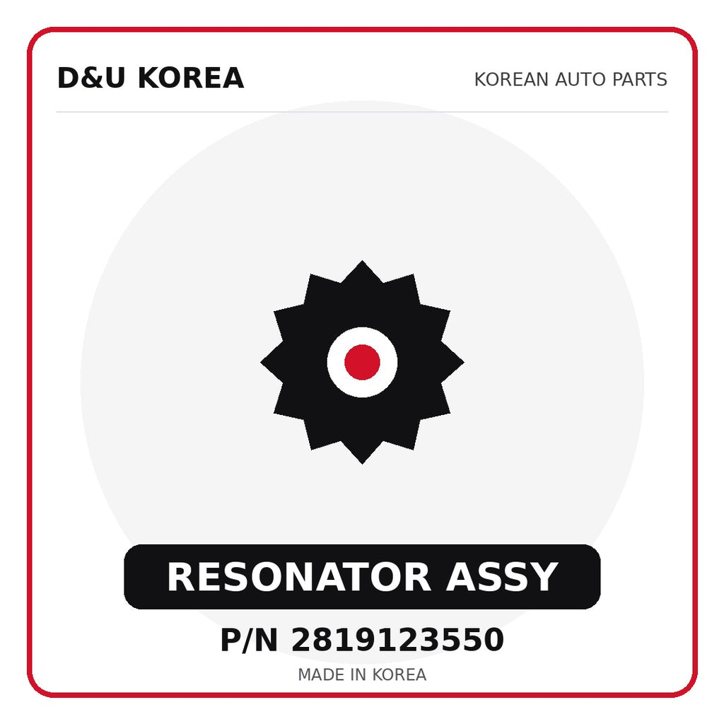 Genuine Mobis RESONATOR ASSY 2819123550 - Korean auto parts from D&U Korea