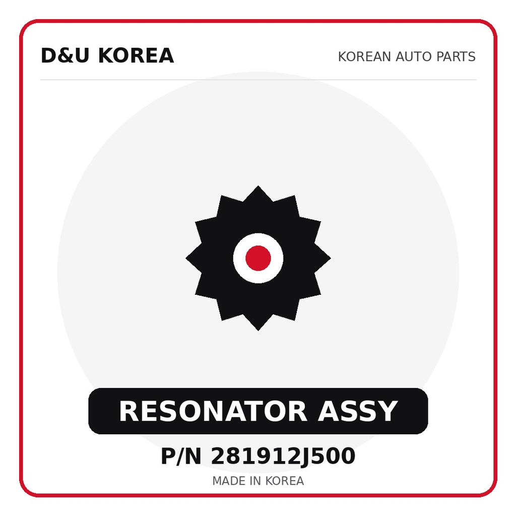 Genuine Mobis RESONATOR ASSY 281912J500 - Korean auto parts from D&U Korea