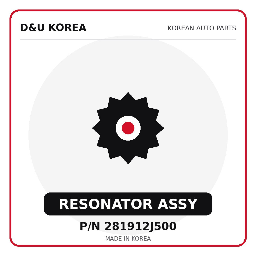 Genuine Mobis RESONATOR ASSY 281912J500 - Korean auto parts from D&U Korea