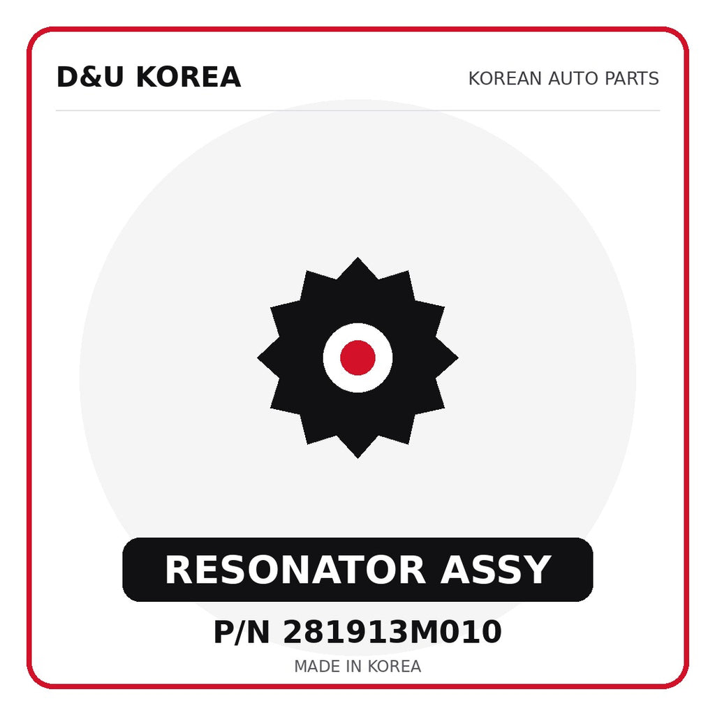Genuine Mobis RESONATOR ASSY 281913M010 - Korean auto parts from D&U Korea
