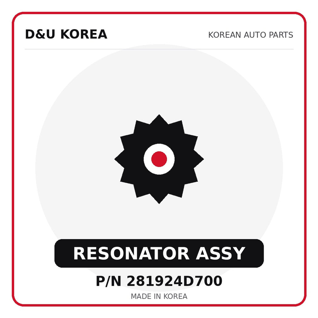 Genuine Mobis RESONATOR ASSY 281924D700 - Korean auto parts from D&U Korea