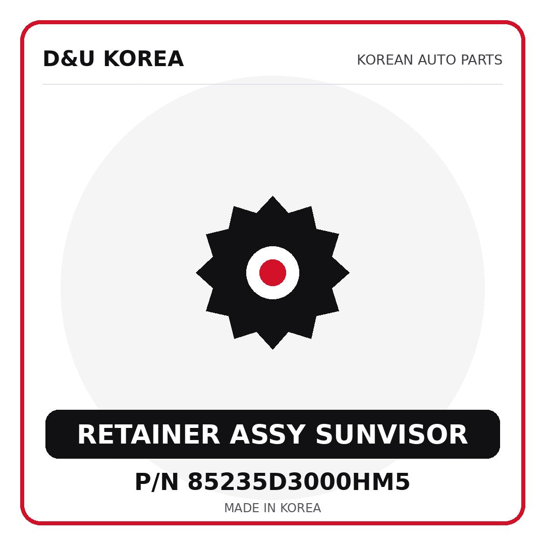Genuine Mobis RETAINER ASSY SUNVISOR 85235D3000HM5 for Korean vehicles | D&U Korea