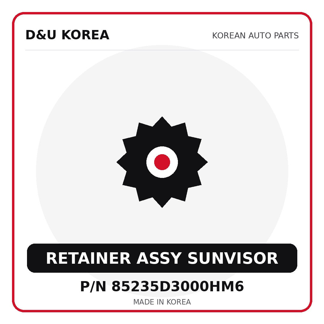 Genuine Mobis RETAINER ASSY SUNVISOR 85235D3000HM6 - Korean auto parts from D&U Korea