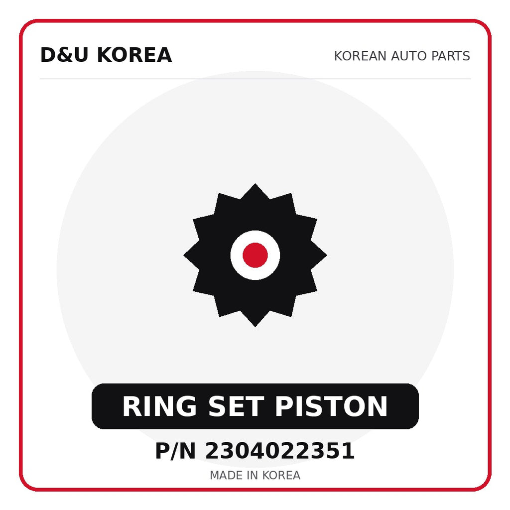 Genuine Mobis RING SET PISTON 2304022351 for Korean vehicles | D&U Korea