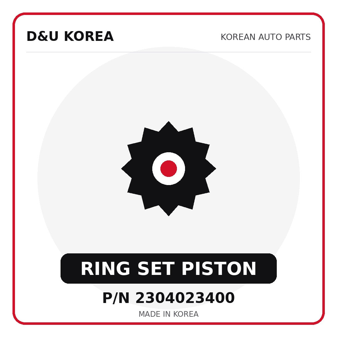 Genuine Mobis RING SET PISTON 2304023400 - Korean auto parts from D&U Korea