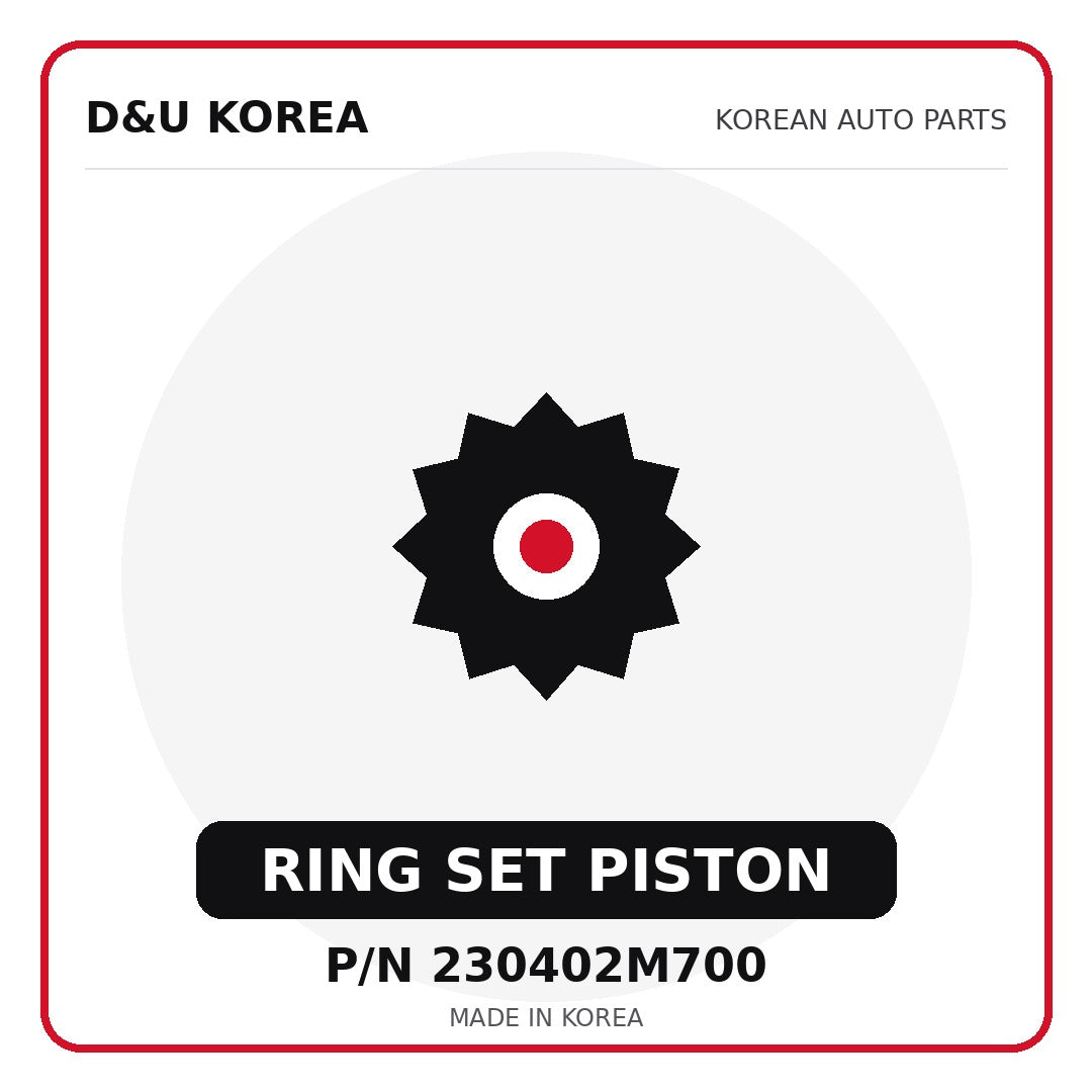 Genuine Mobis RING SET PISTON 230402M700 - Korean auto parts from D&U Korea