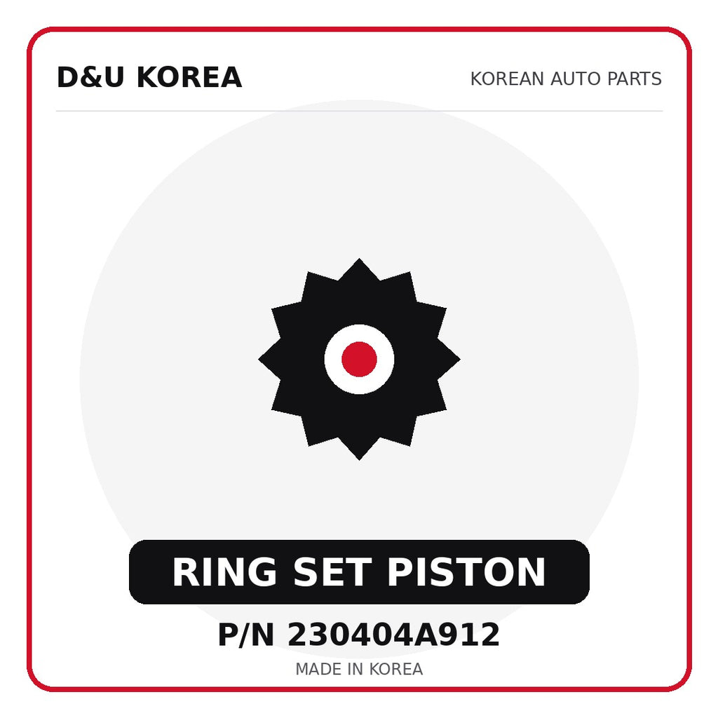 Genuine Mobis RING SET PISTON 230404A912 - Korean auto parts from D&U Korea