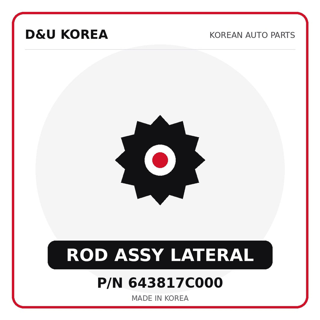 Genuine Mobis ROD ASSY LATERAL 643817C000 - Korean auto parts from D&U Korea