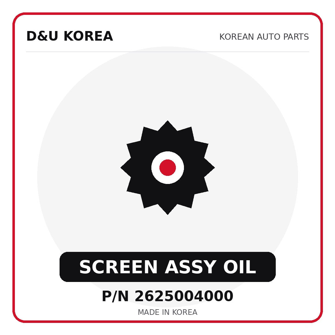 Genuine Mobis SCREEN ASSY OIL 2625004000 for Korean vehicles | D&U Korea