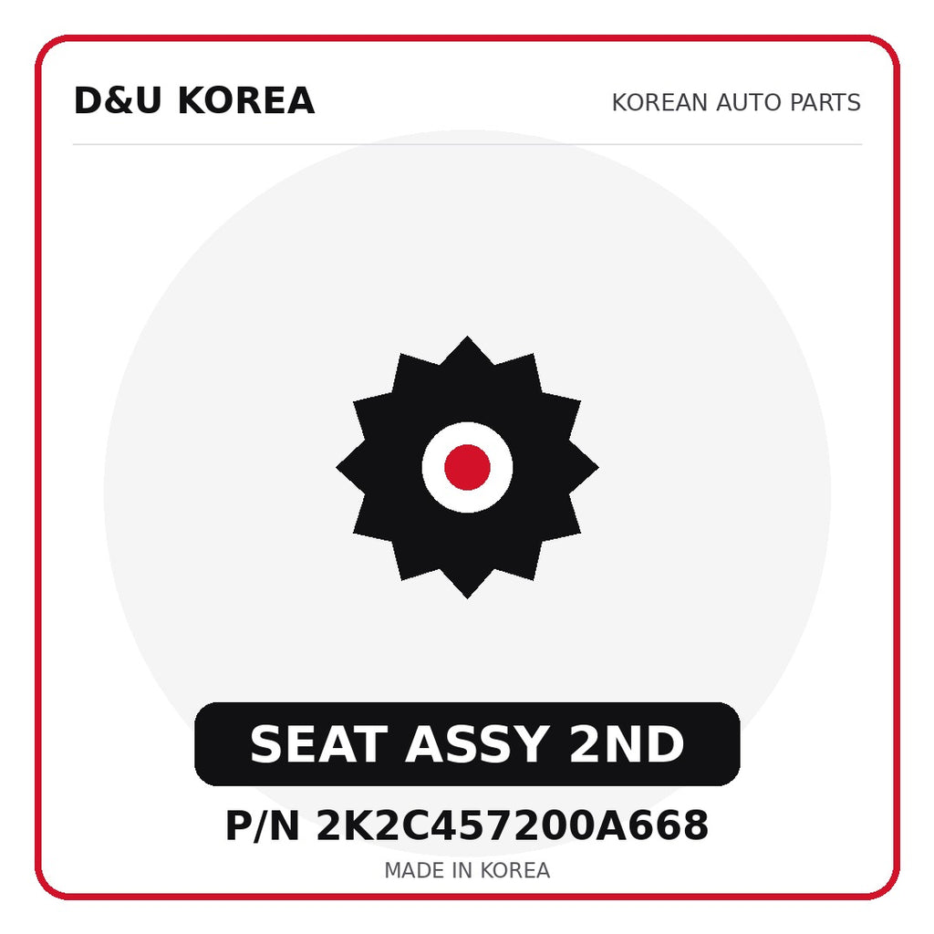 Genuine Mobis SEAT ASSY 2ND 2K2C457200A668 - Korean auto parts from D&U Korea
