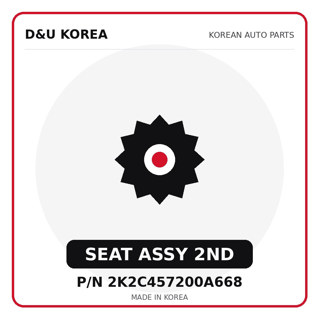 Genuine Mobis SEAT ASSY 2ND 2K2C457200A668 - Korean auto parts from D&U Korea