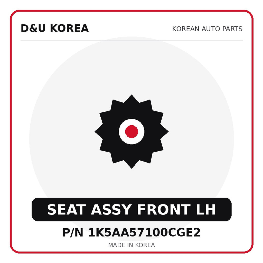 Genuine Mobis SEAT ASSY FRONT LH 1K5AA57100CGE2 for Korean vehicles | D&U Korea