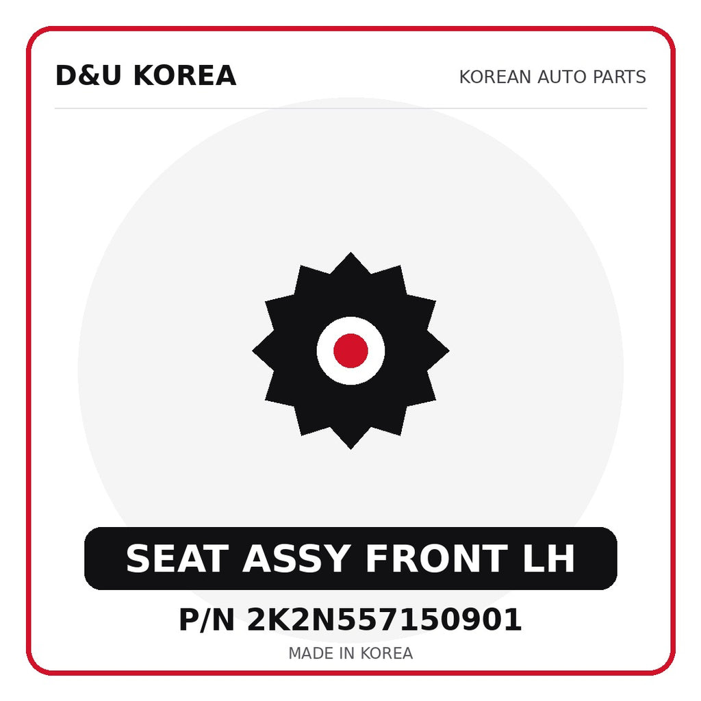 Genuine Mobis SEAT ASSY FRONT LH 2K2N557150901 - Korean auto parts from D&U Korea