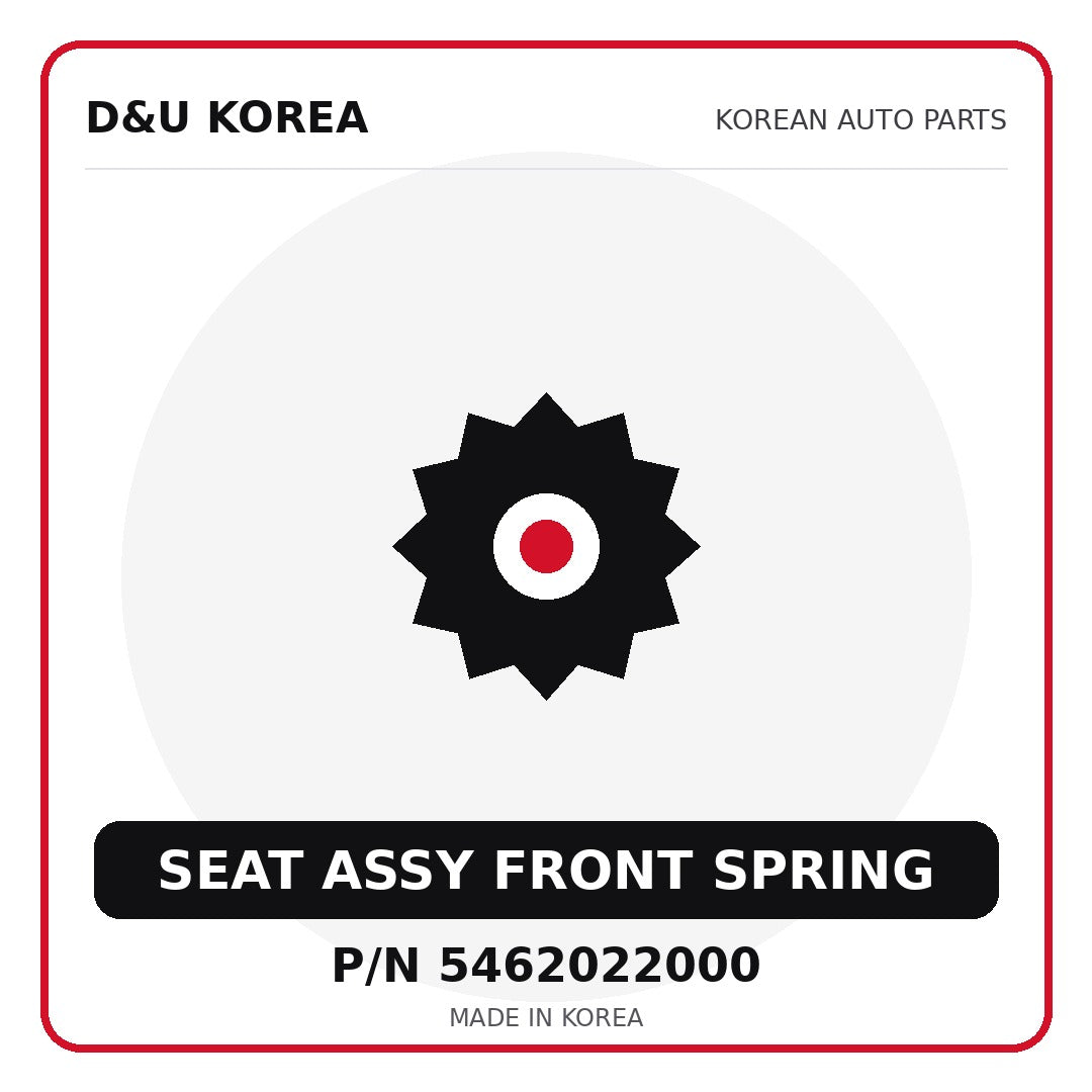 Genuine Mobis SEAT ASSY FRONT SPRING 5462022000 - Korean auto parts from D&U Korea