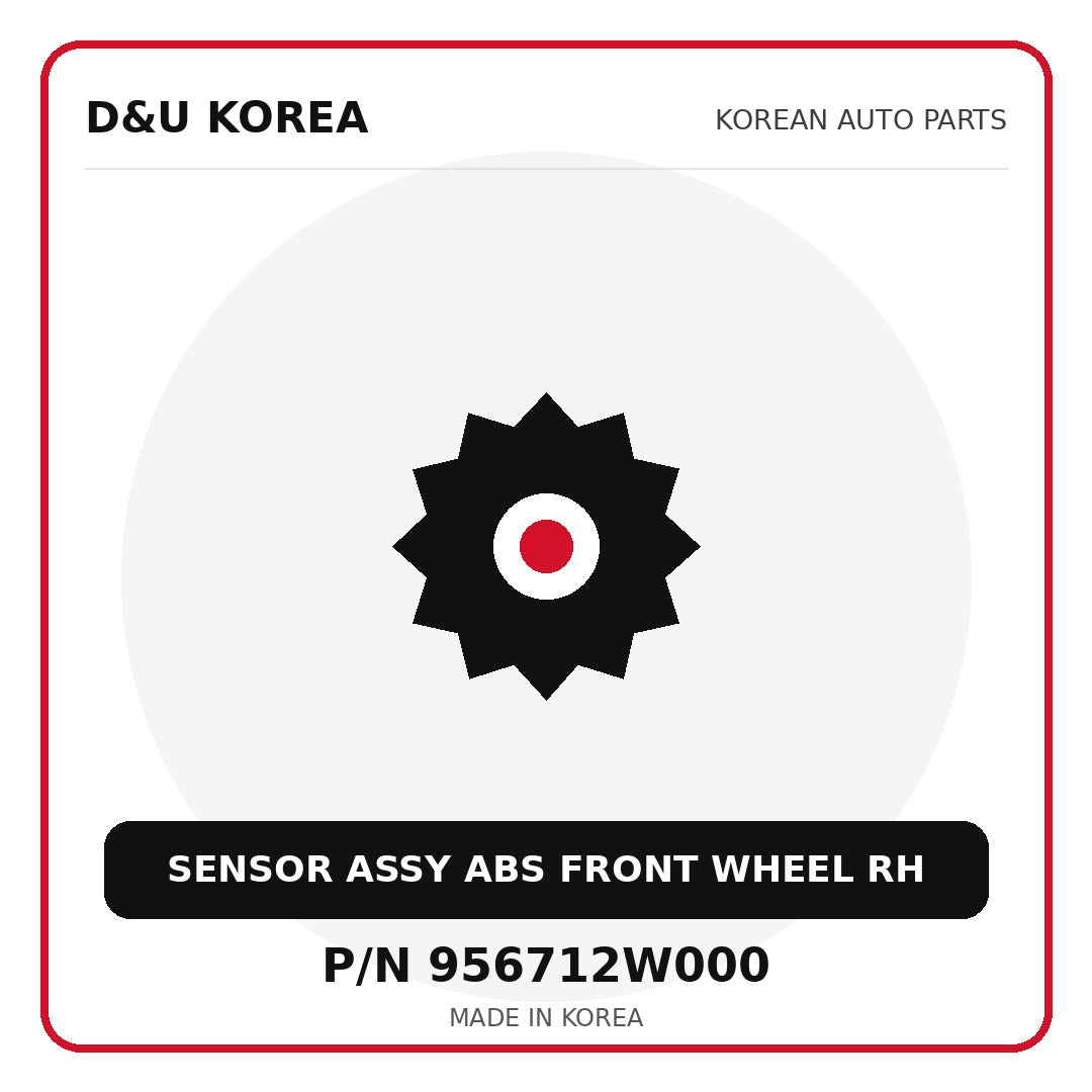 Genuine Mobis SENSOR ASSY ABS FRONT WHEEL RH 956712W000 for Korean vehicles | D&U Korea