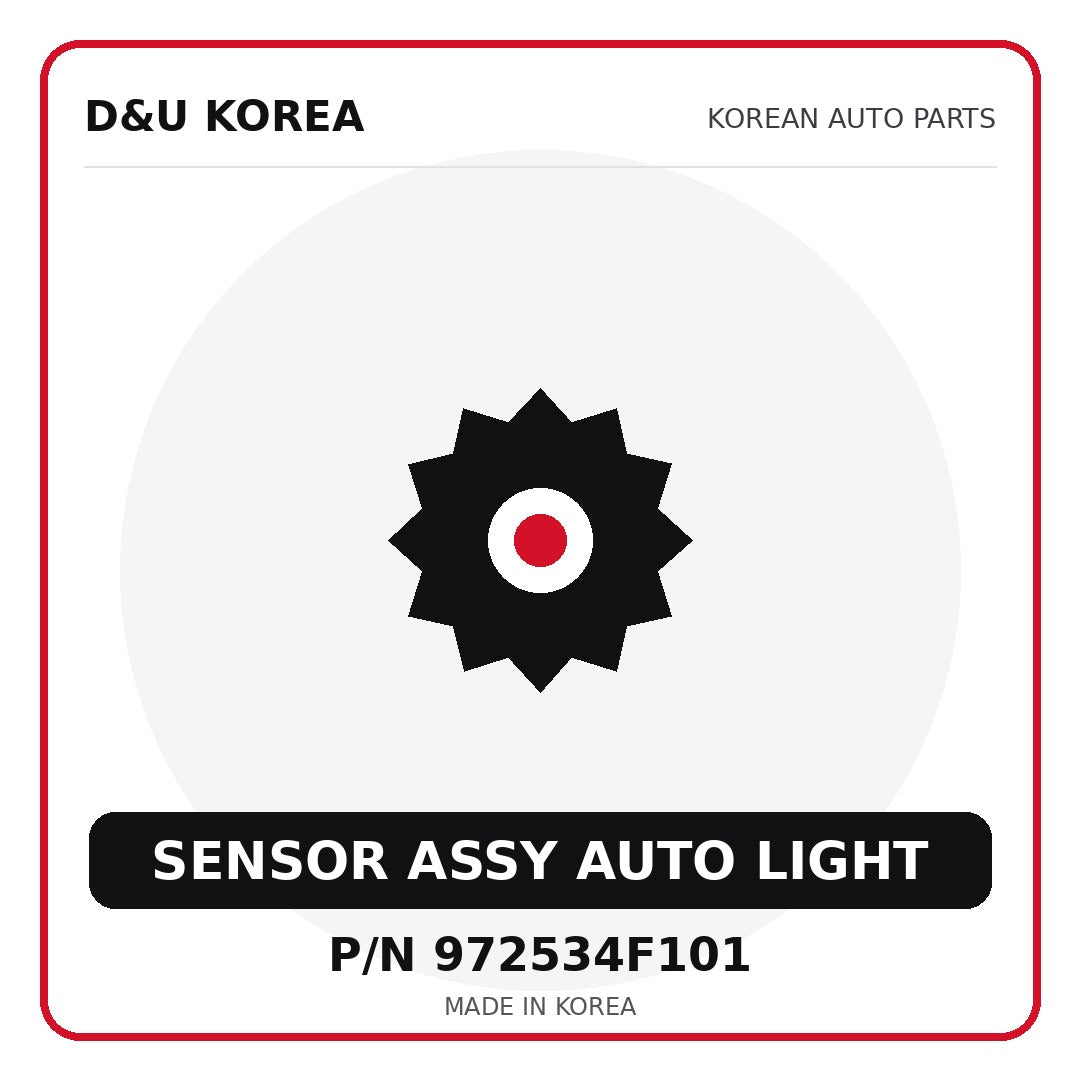 Genuine Mobis SENSOR ASSY AUTO LIGHT 972534F101 for Korean vehicles | D&U Korea