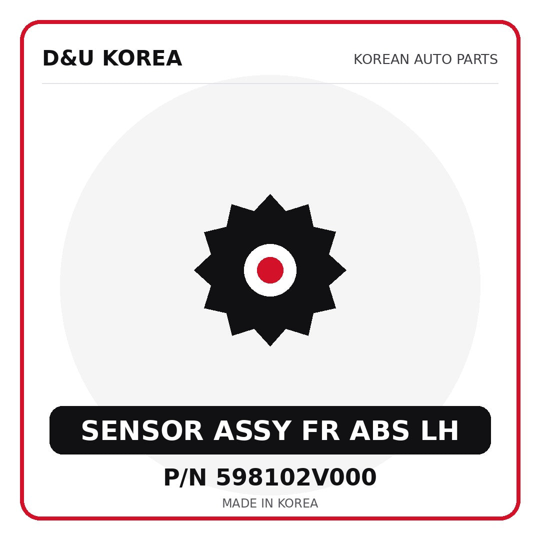 Genuine Mobis SENSOR ASSY FR ABS LH 598102V000 for Korean vehicles | D&U Korea