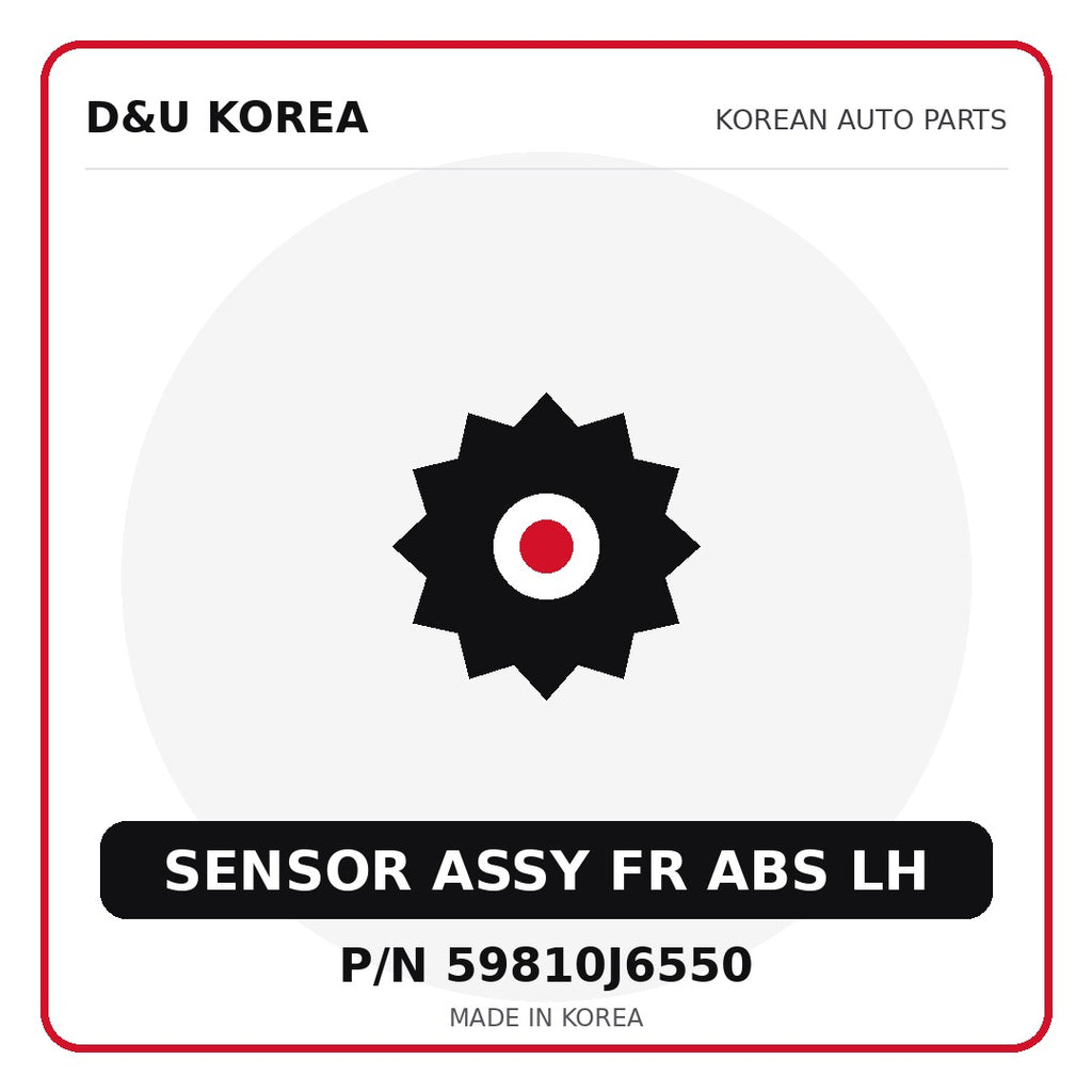 Genuine Mobis SENSOR ASSY FR ABS LH 59810J6550 - Korean auto parts from D&U Korea