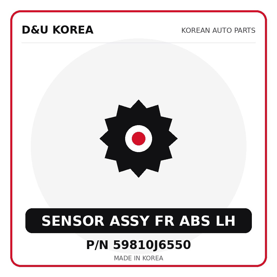 Genuine Mobis SENSOR ASSY FR ABS LH 59810J6550 - Korean auto parts from D&U Korea