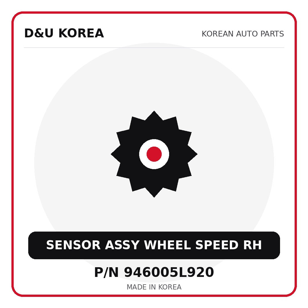 Genuine Mobis SENSOR ASSY WHEEL SPEED RH 946005L920 for Korean vehicles | D&U Korea