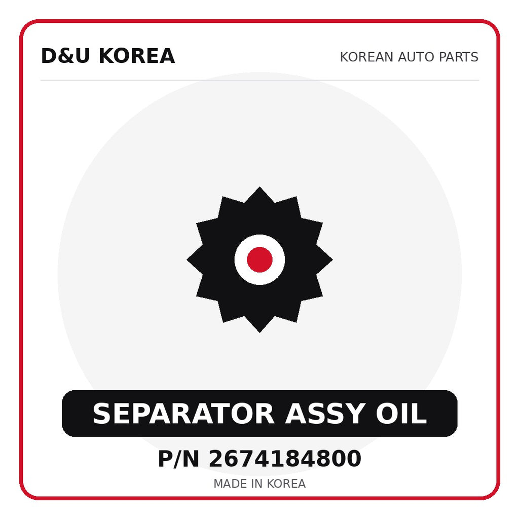 Genuine Mobis SEPARATOR ASSY OIL 2674184800 - Korean auto parts from D&U Korea