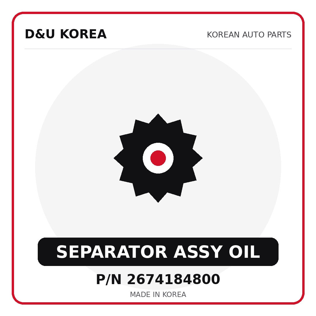 Genuine Mobis SEPARATOR ASSY OIL 2674184800 - Korean auto parts from D&U Korea
